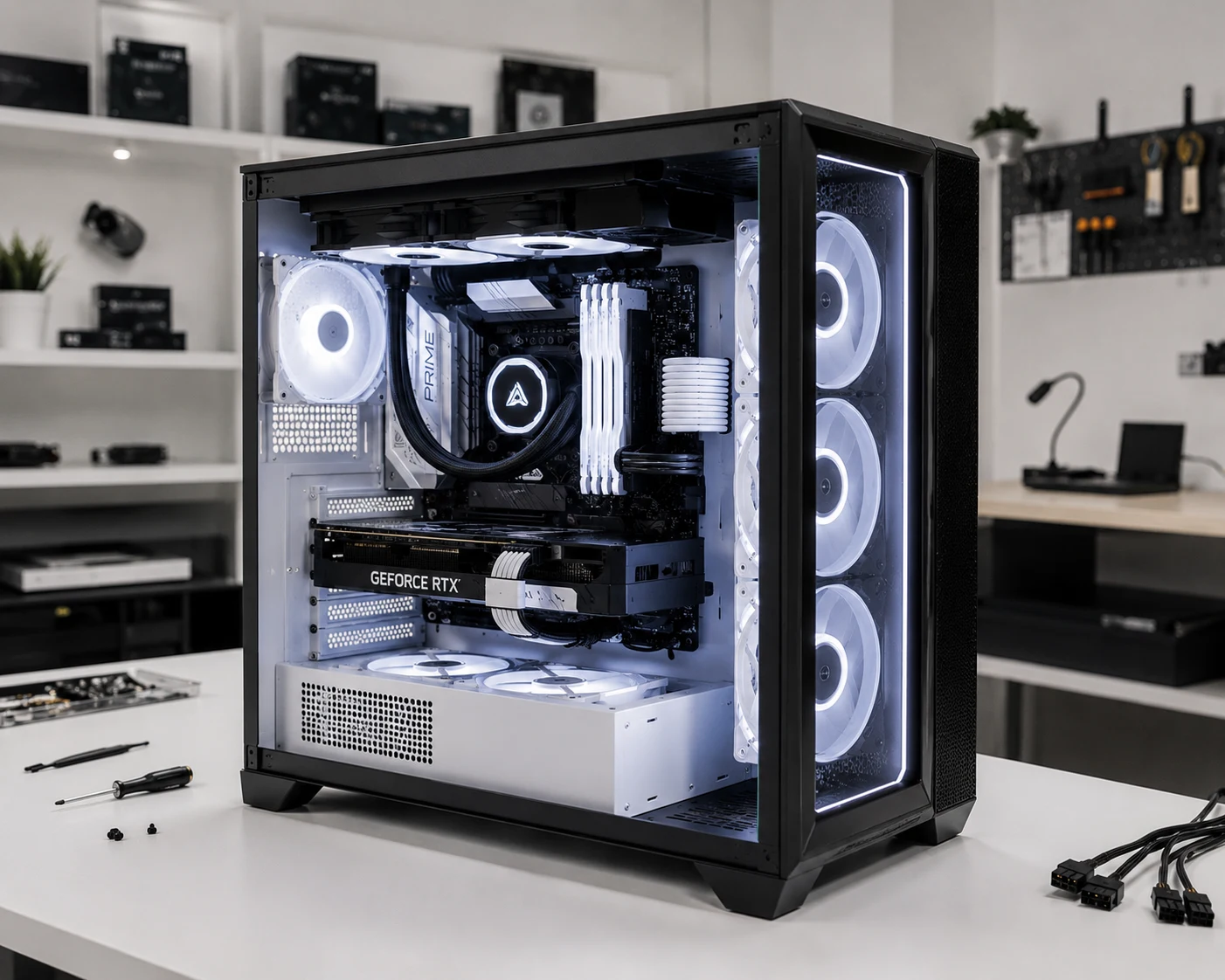 Компактный черный игровой ПК Titan Start с RGB-подсветкой